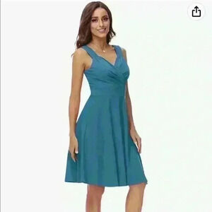 NWT GRACE KARIN Women's Sleeveless Wrap V-Neck A-line Cocktail Party Dress